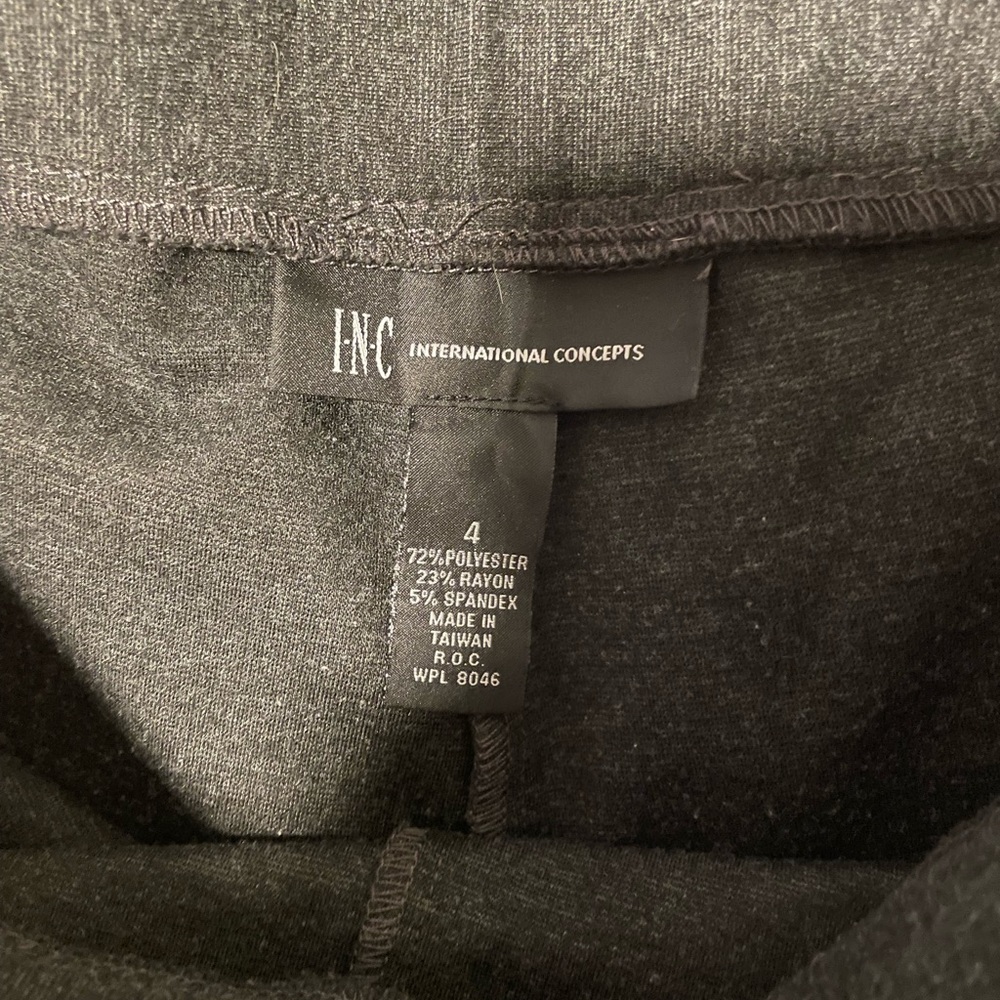 INC International Concepts Core Bottoms Skinny Leg regular Pants dark gray
